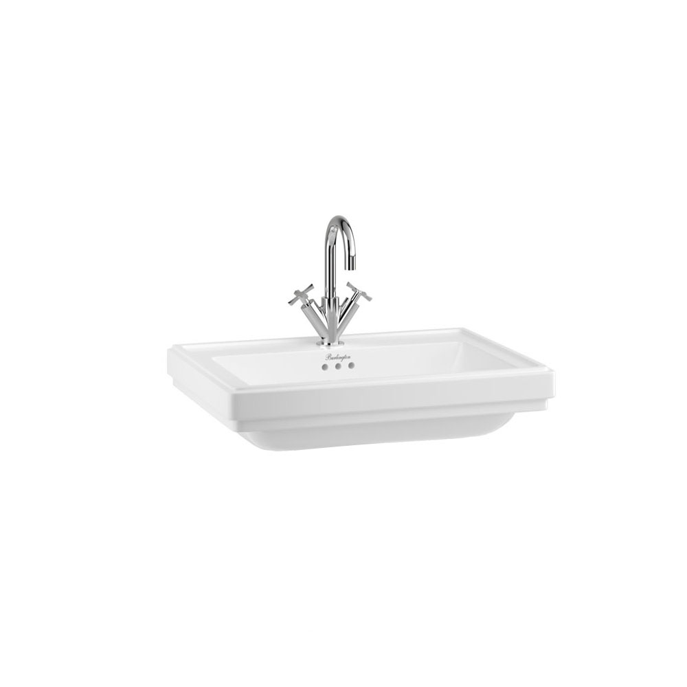 Riviera 65cm Square Basin 1TH White